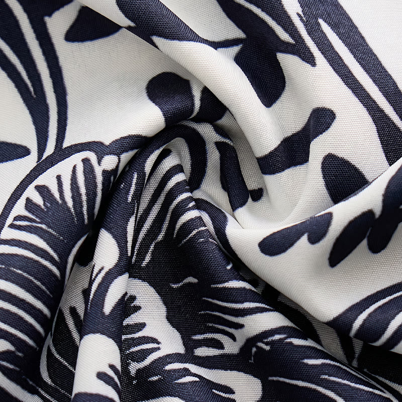Chemise d'été minimaliste bleu marine à fleurs boutonnée - image 6