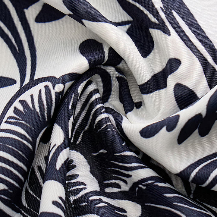 Chemise d'été minimaliste bleu marine à fleurs boutonnée - image 6