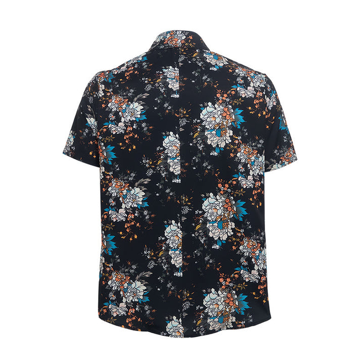 Chemise hawaïenne à manches courtes à motif floral romantique sombre - image 10
