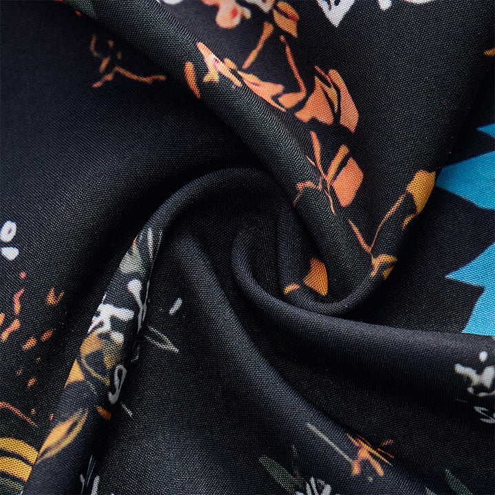 Chemise hawaïenne à manches courtes à motif floral romantique sombre - image 6
