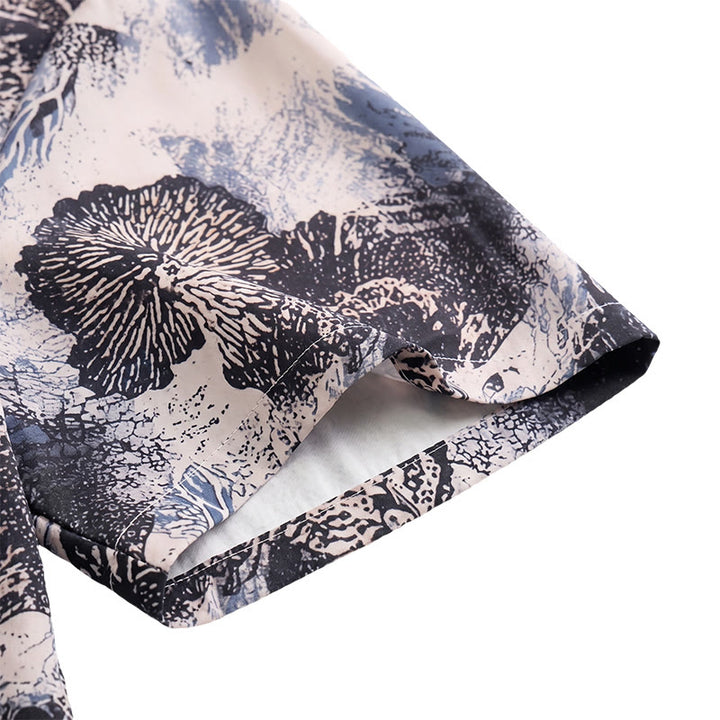 Chemise décontractée à imprimé floral monochrome foncé coquelicot - image 8