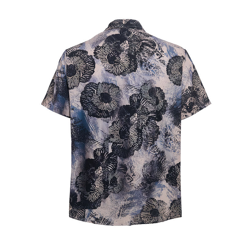 Chemise décontractée à imprimé floral monochrome foncé coquelicot - image 10
