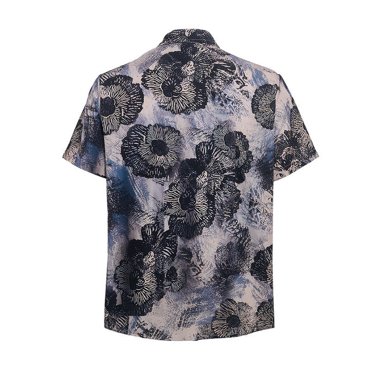 Chemise décontractée à imprimé floral monochrome foncé coquelicot - image 10
