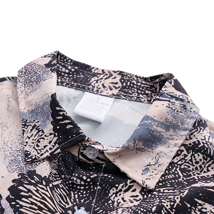 Chemise décontractée à imprimé floral monochrome foncé coquelicot - image 4