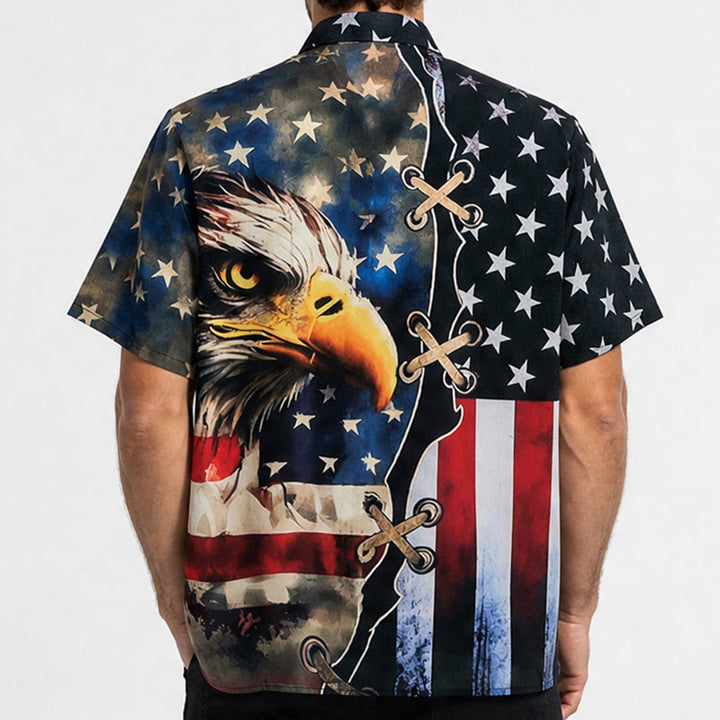 Chemise drapeau américain patriotique à motif aigle divisé - image 2