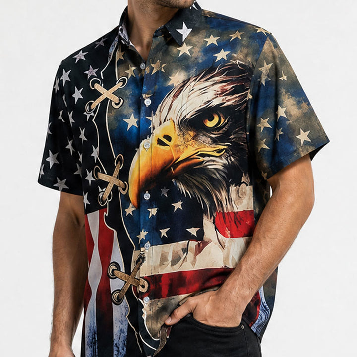 Chemise drapeau américain patriotique à motif aigle divisé - image 3