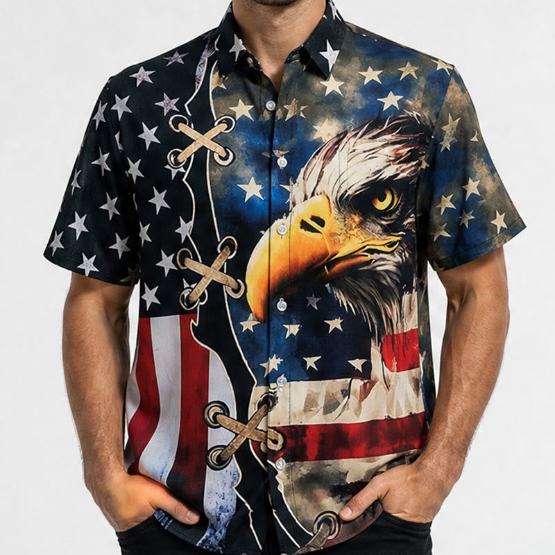 Chemise drapeau américain patriotique à motif aigle divisé - image 1