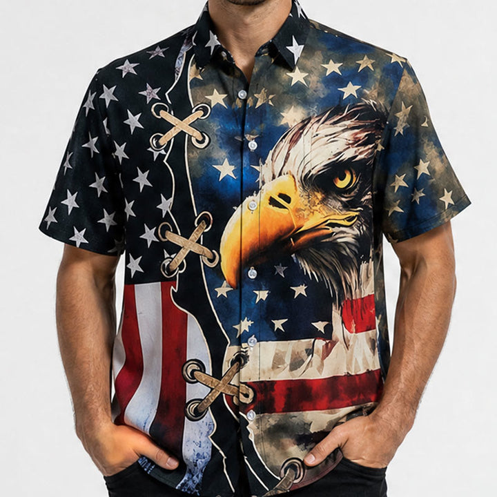 Chemise drapeau américain patriotique à motif aigle divisé - image 1