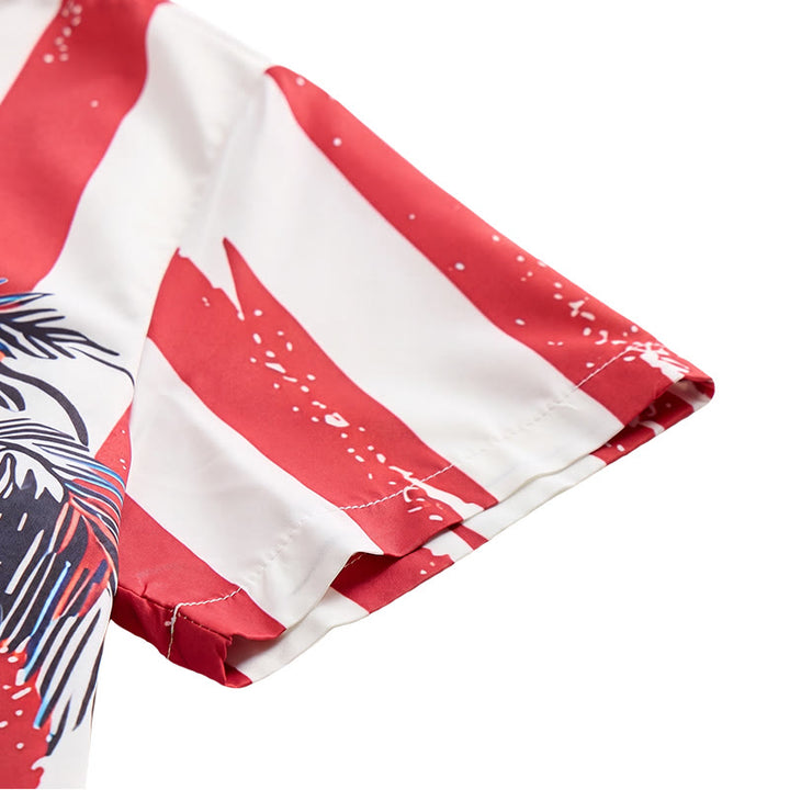 Chemise de plage tropicale patriotique avec drapeau américain et palmier - image 8
