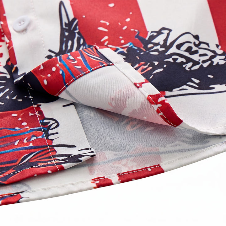Chemise de plage tropicale patriotique avec drapeau américain et palmier - image 7