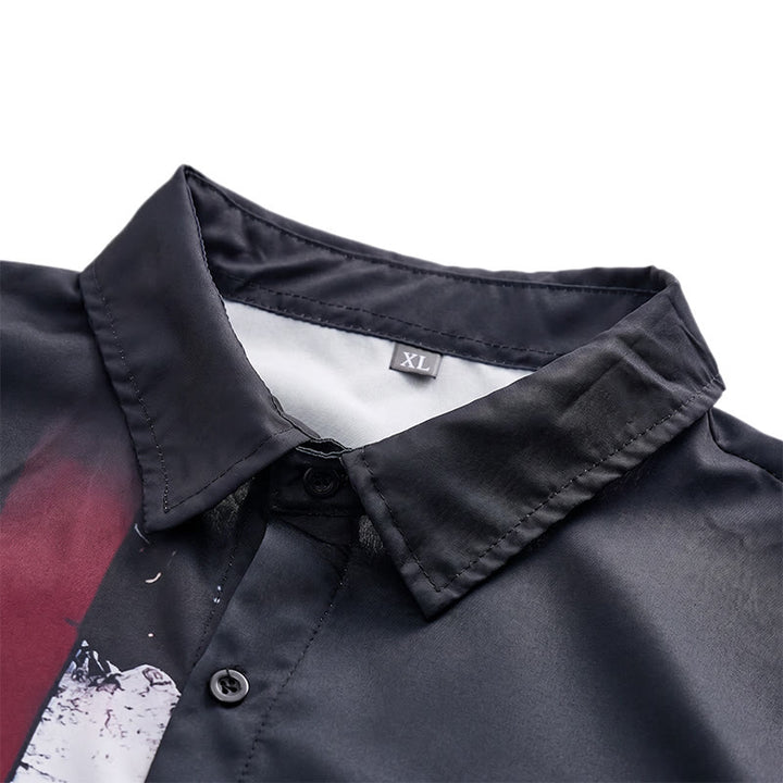 Chemise patriotique noire à demi-drapeau avec effet pinceau audacieux - image 4