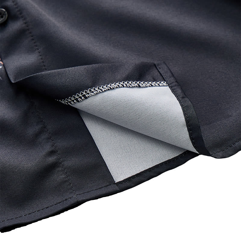 Chemise patriotique noire à demi-drapeau avec effet pinceau audacieux - image 7