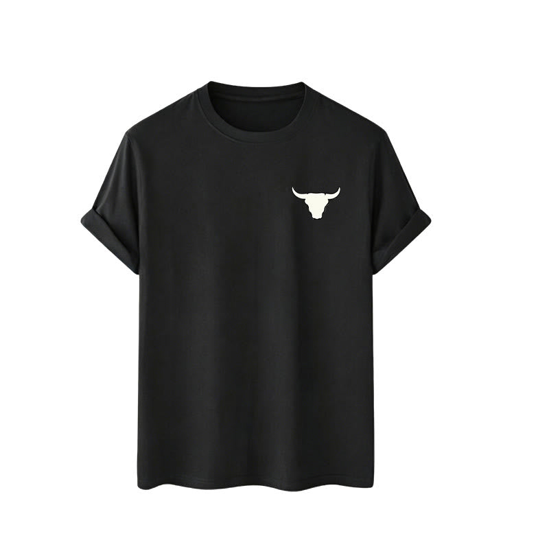 T-shirt patriotique western américain avec crâne de taureau et drapeau américain - image 5
