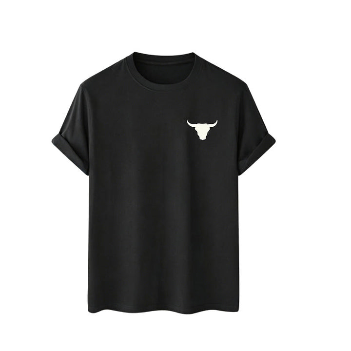 T-shirt patriotique western américain avec crâne de taureau et drapeau américain - image 5