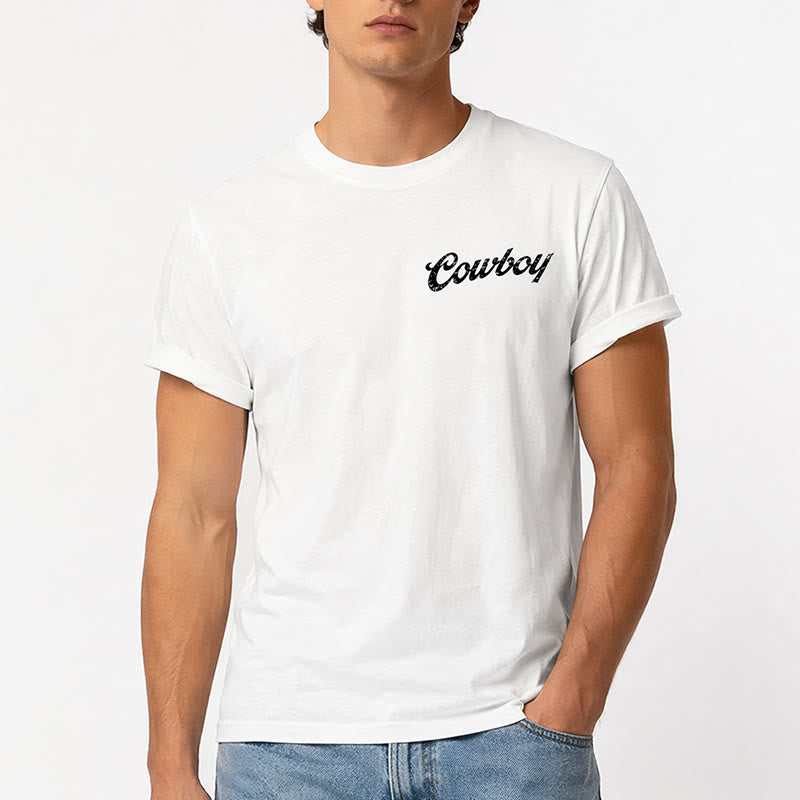 T-shirt d'été décontracté à imprimé cavalier rétro - image 1