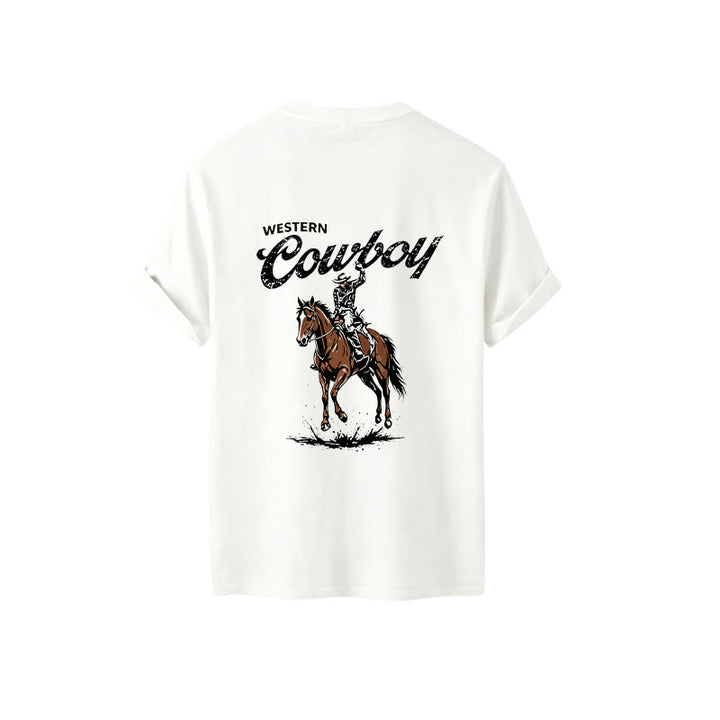 T-shirt d'été décontracté à imprimé cavalier rétro - image 6