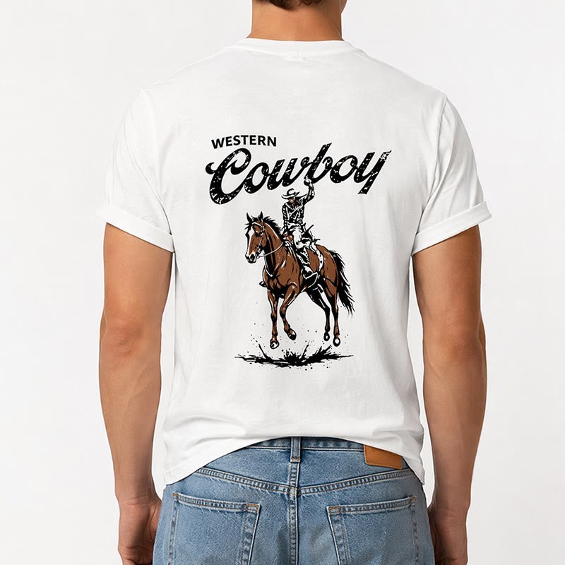 T-shirt d'été décontracté à imprimé cavalier rétro - image 2