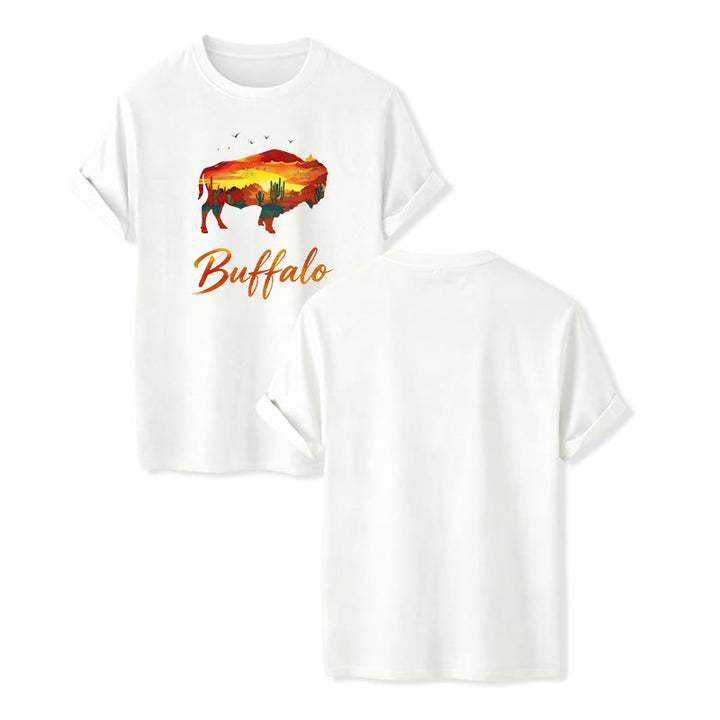 T-shirt western Wild & Free Sunset Buffalo Silhouette - Blanc - 2XL - image 7