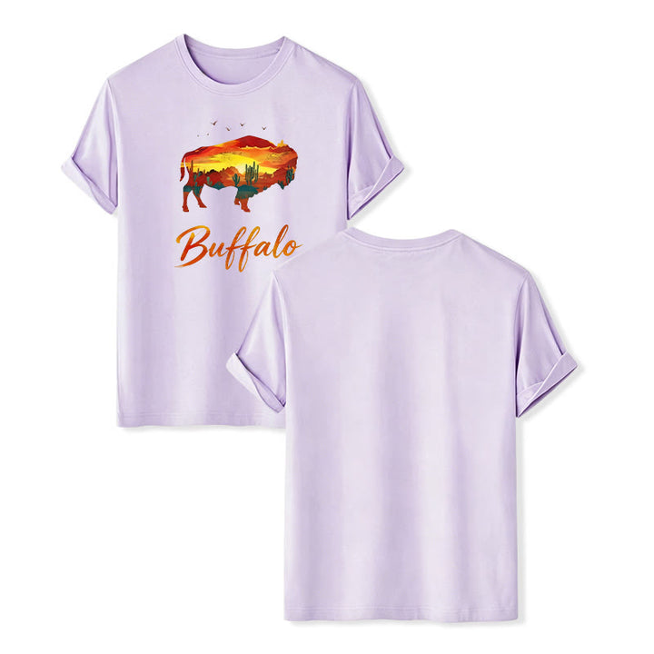 T-shirt western Wild & Free Sunset Buffalo Silhouette - Violet - 2XL - image 14