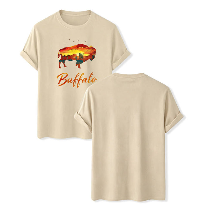 T-shirt western Wild & Free Sunset Buffalo Silhouette - Beige - 2XL - image 13