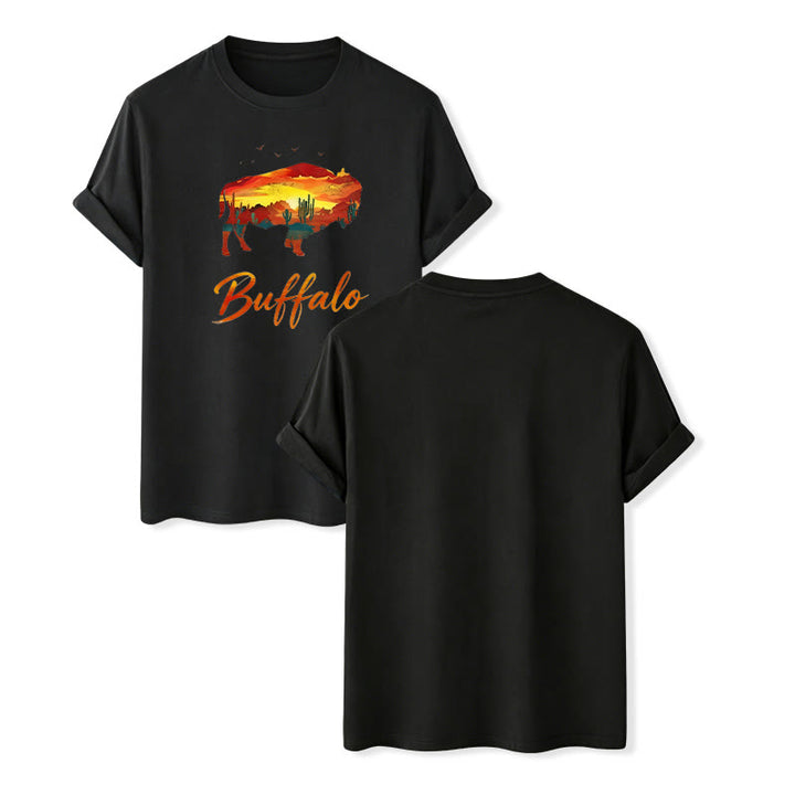 T-shirt western Wild & Free Sunset Buffalo Silhouette - Noir - 2XL - image 9