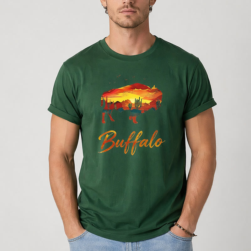 T-shirt western Wild & Free Sunset Buffalo Silhouette - image 2