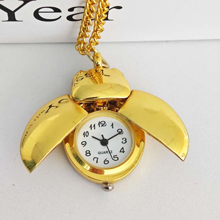 Montre de poche ancienne en forme de scarabée à ailes articulées - image 10