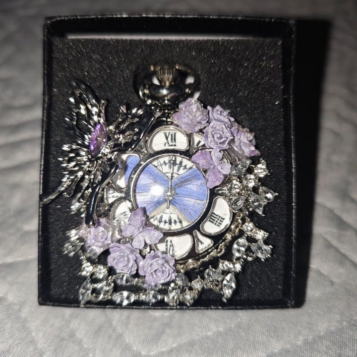 Montre de poche artisanale Lavande Butterfly Secret Garden - image 3