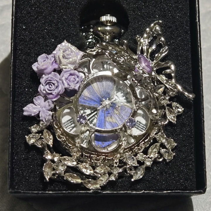 Montre de poche artisanale Lavande Butterfly Secret Garden - image 2