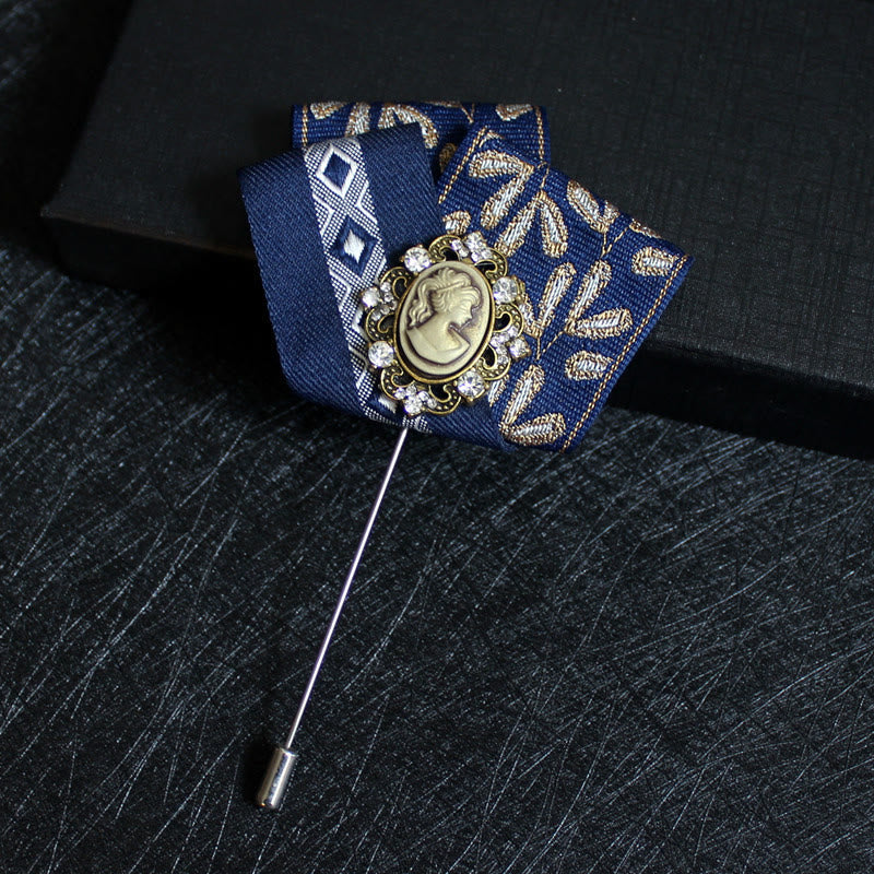 Broche camée victorienne pour homme 2 en 1 avec insert pour pochette - Style n° 1 - image 1