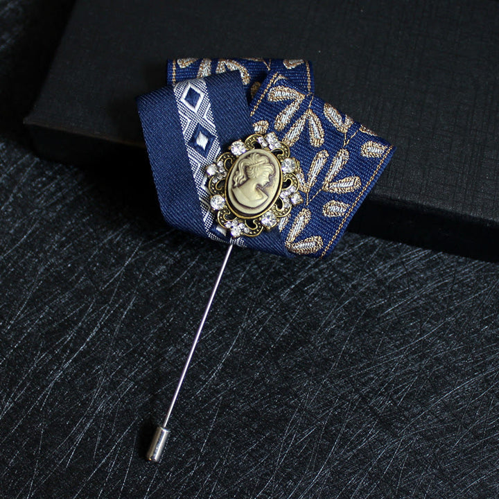 Broche camée victorienne pour homme 2 en 1 avec insert pour pochette - Style n° 1 - image 1