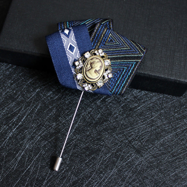 Broche camée victorienne pour homme 2 en 1 avec insert pour pochette - Style n° 15 - image 16