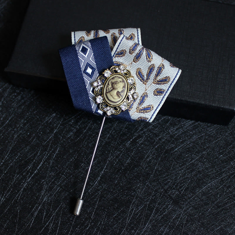 Broche camée victorienne pour homme 2 en 1 avec insert pour pochette - Style n° 18 - image 19