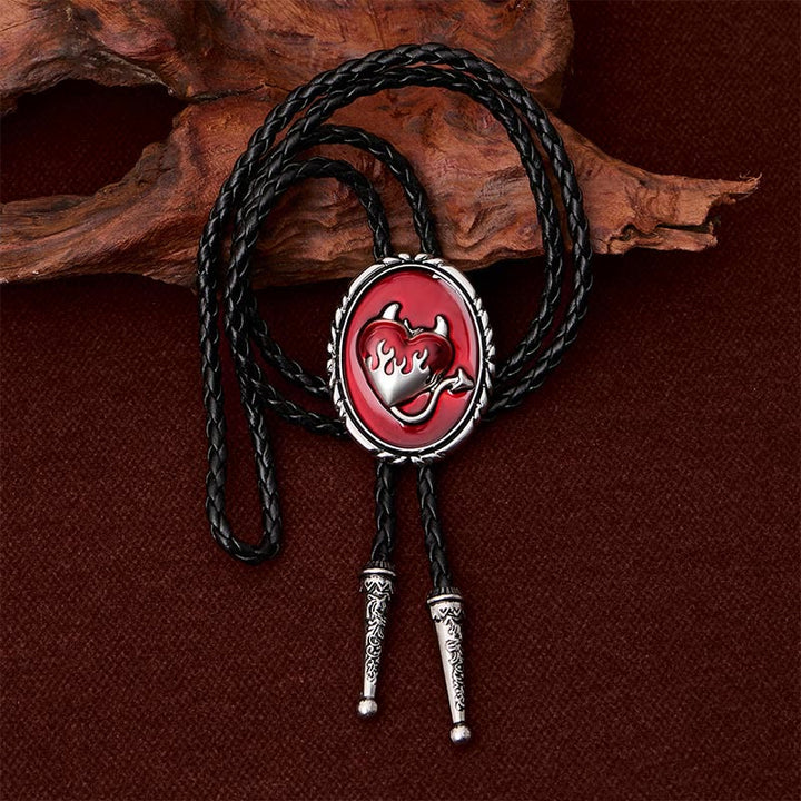 Cravate bolo pendentif western Cœur de diable enflammé - image 3