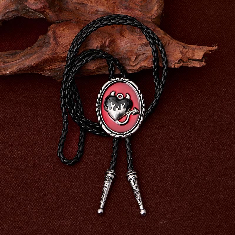 Cravate bolo pendentif western Cœur de diable enflammé - image 1