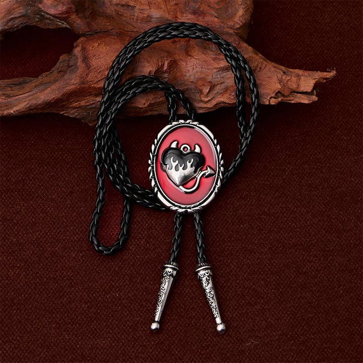 Cravate bolo pendentif western Cœur de diable enflammé - image 1