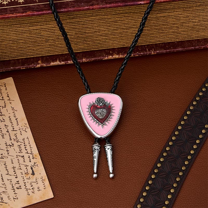Cravate bolo Rose Œil qui voit tout Sacré-Cœur - Rose - image 2