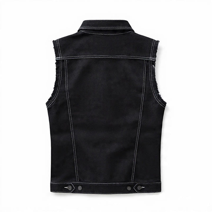 Gilet en denim noir patchwork Highway Rebel - image 12