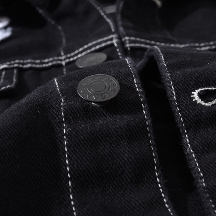 Gilet en denim noir patchwork Highway Rebel - image 8
