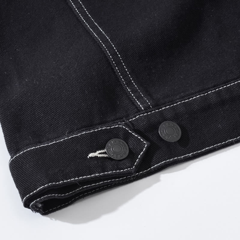Gilet en denim noir patchwork Highway Rebel - image 9