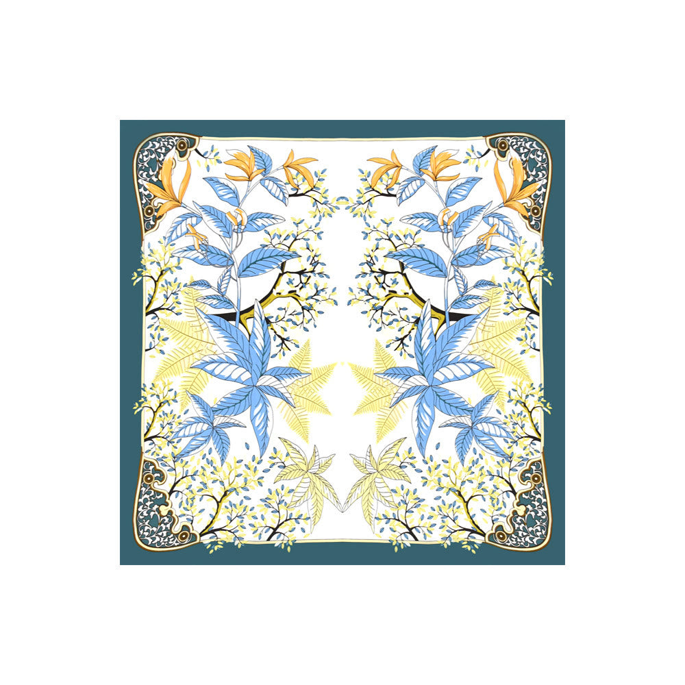 Foulard carré élégant à imprimé botanique pour femme - image 3