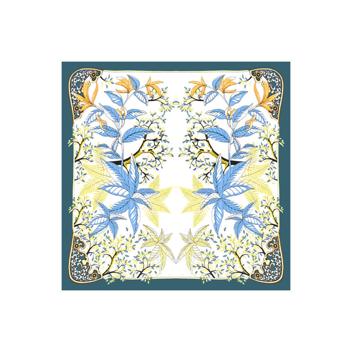 Foulard carré élégant à imprimé botanique pour femme - image 3