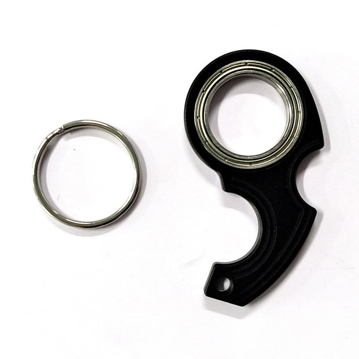 Porte-clés fidget spinner EDC Gear pour soulager l'anxiété - Noir - image 0