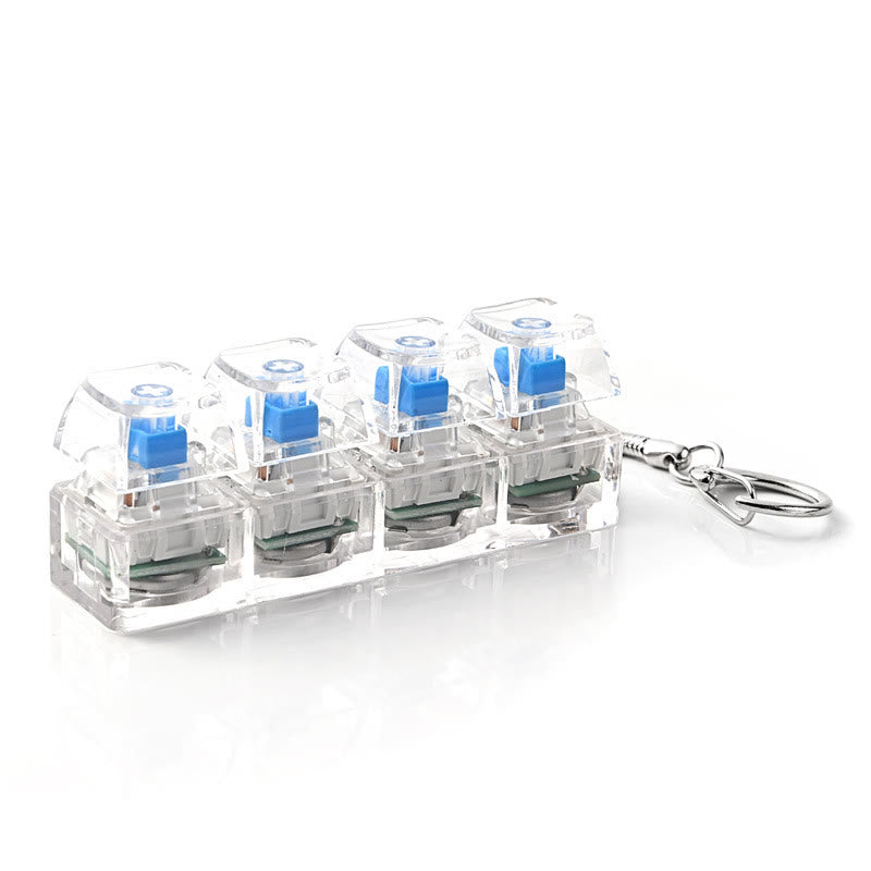 Porte-clés clavier mécanique anti-stress pour soulager l'anxiété - Translucide sans lumière - image 8