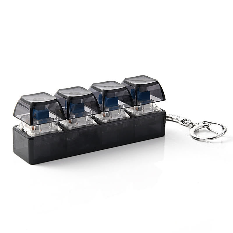 Porte-clés clavier mécanique anti-stress pour soulager l'anxiété - Noir sans lumière - image 3