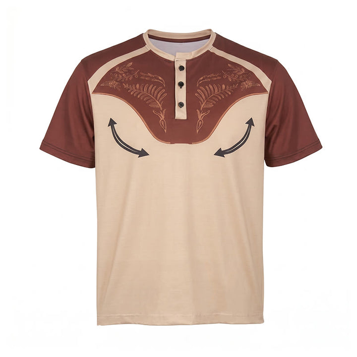 Chemise Henley vintage pour homme, style western, imprimé aztèque - image 9