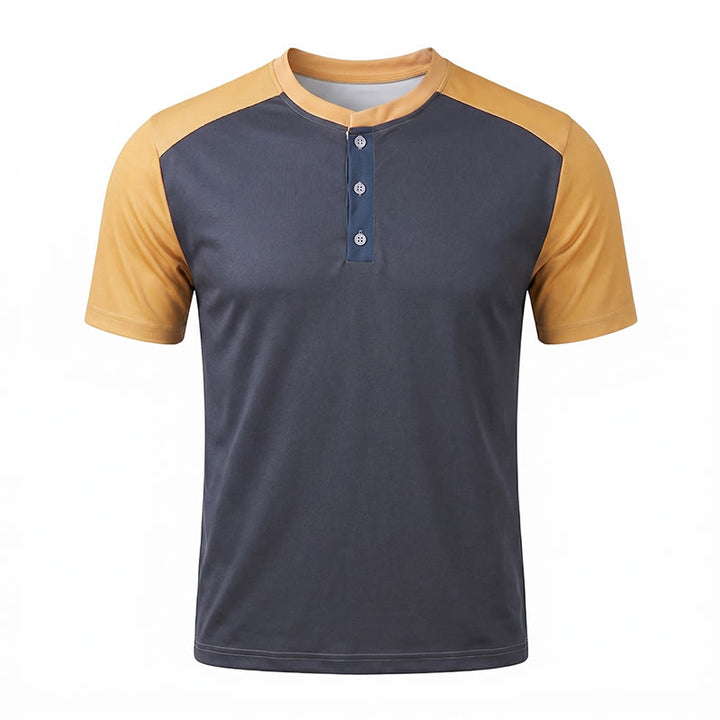 Chemise Henley décontractée d'été vintage pour homme - image 9