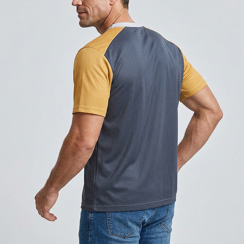 Chemise Henley décontractée d'été vintage pour homme - image 3