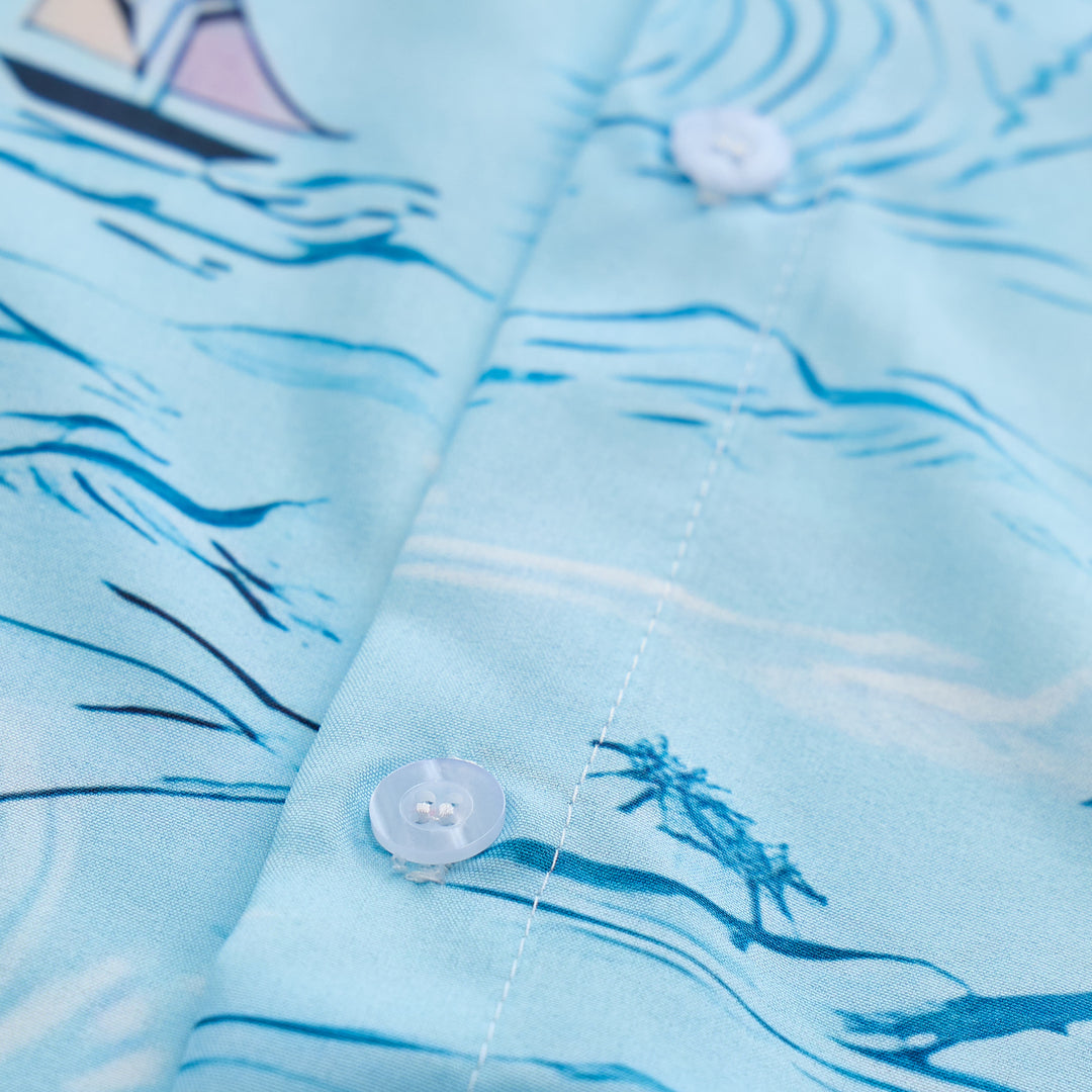 Chemise à boutons pour homme avec imprimé hawaïen sur le thème des vacances à la plage - image 5