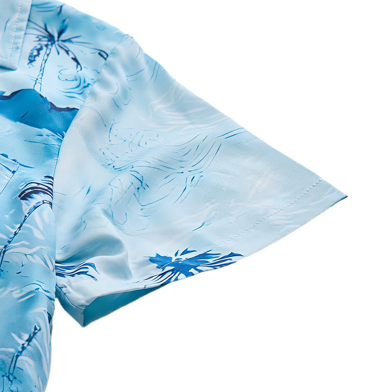 Chemise à boutons pour homme avec imprimé hawaïen sur le thème des vacances à la plage - image 7